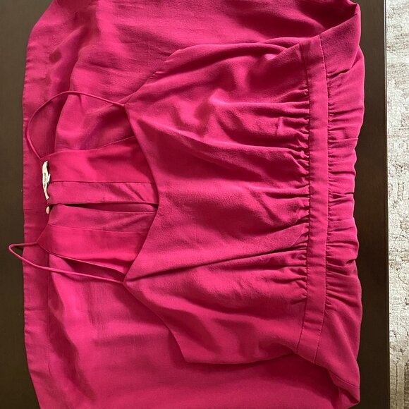 Madewell Silk Fuchsia Pink Strappy Mini Dress Size 8 - Picture 7 of 11